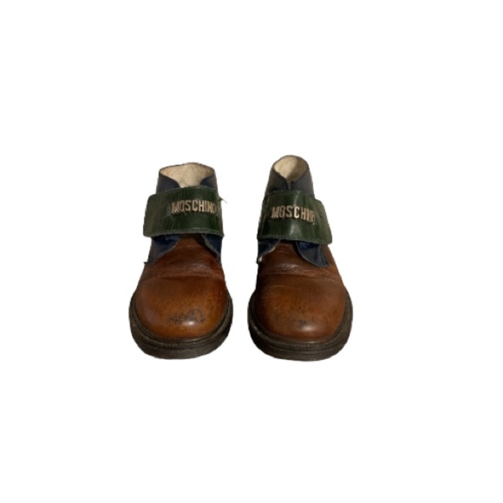 Moschino Vintage Colour Block Leather Booties - Toddler’s Size 29